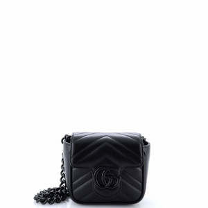 Gucci Mini GG Marmont Flap Belt Bag Matelasse Leather